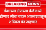 बँकाच्या रोजच्या वेळेमध्ये होणार मोठा बदल आठवड्यातून 2 दिवस बंद राहणार! Bank Timing Change